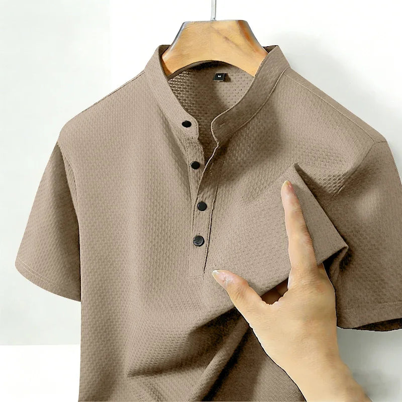 Royville | Men’s Short Sleeve Shirt with Stand Collar