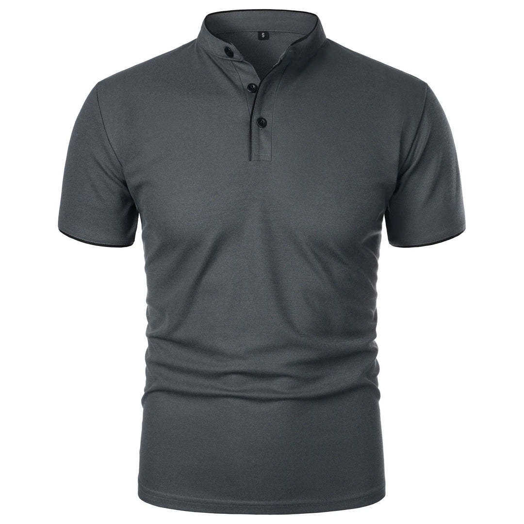Zachary | Men’s Polo Shirt featuring a Stand Collar with Buttons