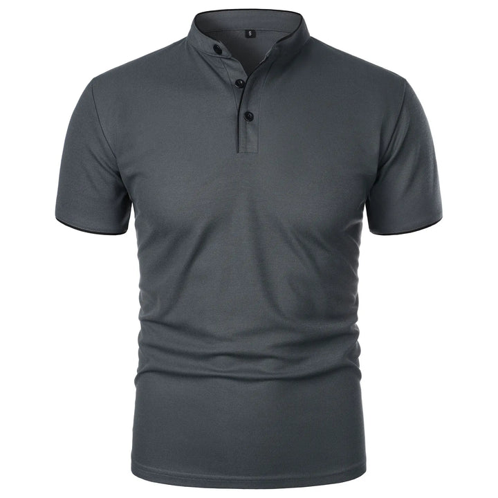 Zachary | Men’s Polo Shirt featuring a Stand Collar with Buttons