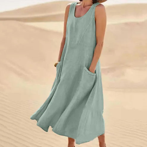 Alazne | Women’s Sleeveless Maxi Dress in an Easy A-Line Shape