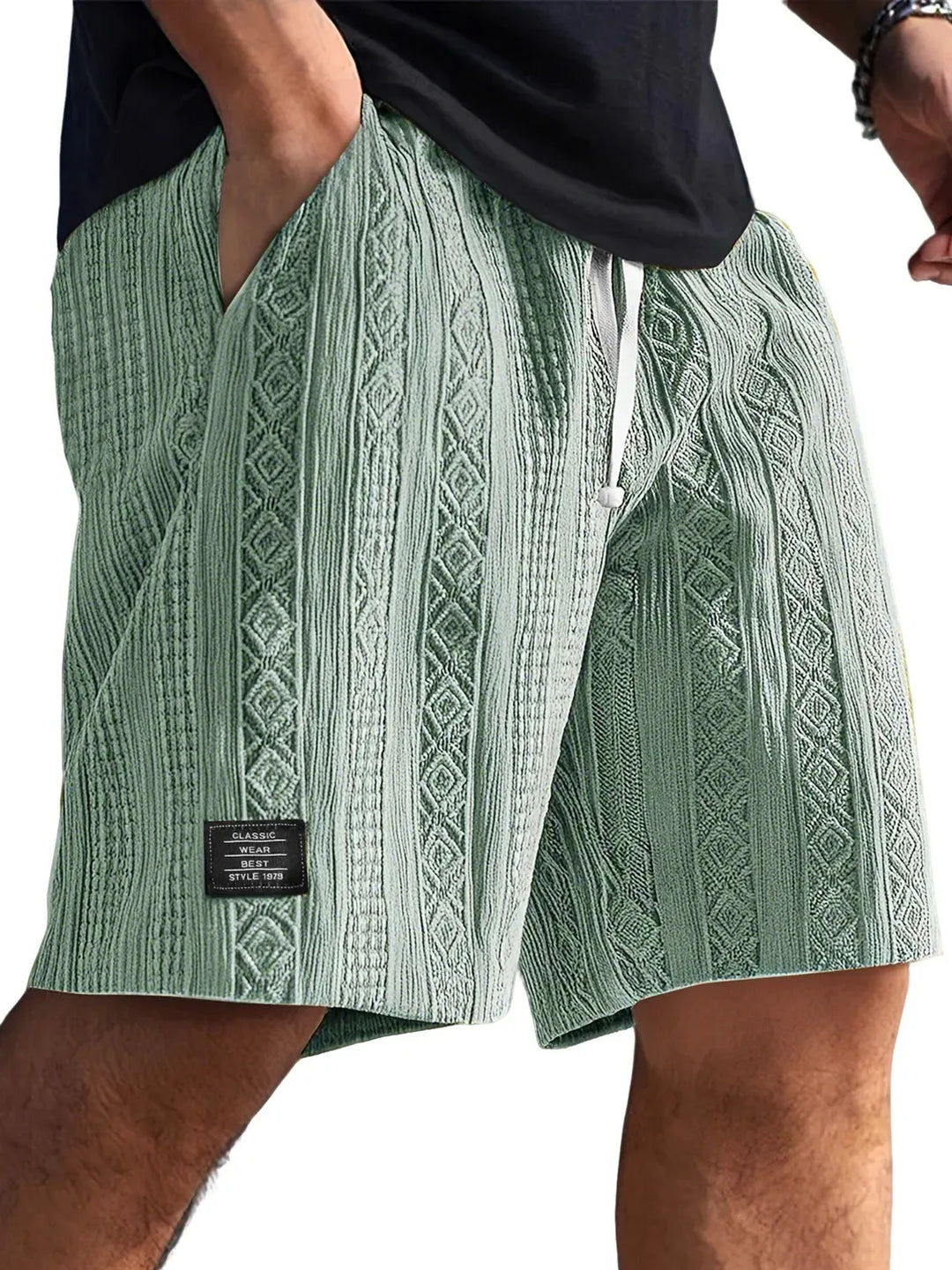 Rocco | Men’s Drawstring Shorts featuring Pattern Detail