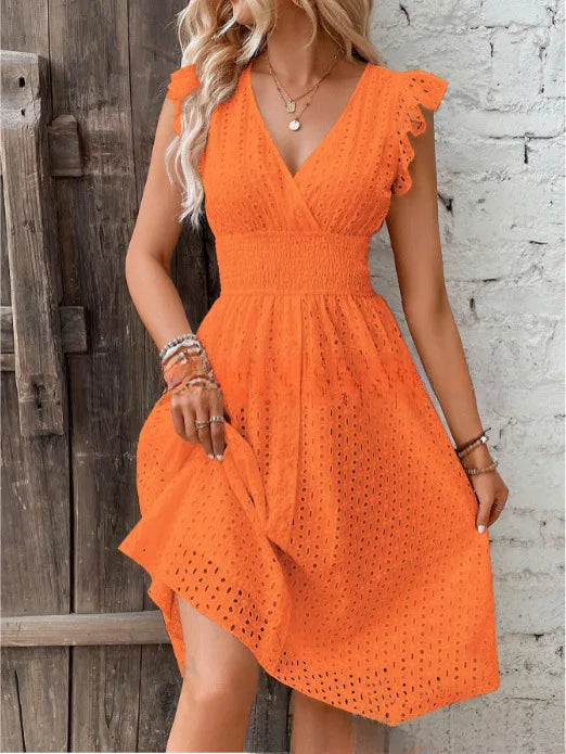 Nadia | Women’s Summer Dress featuring a Frill Shoulder Detail
