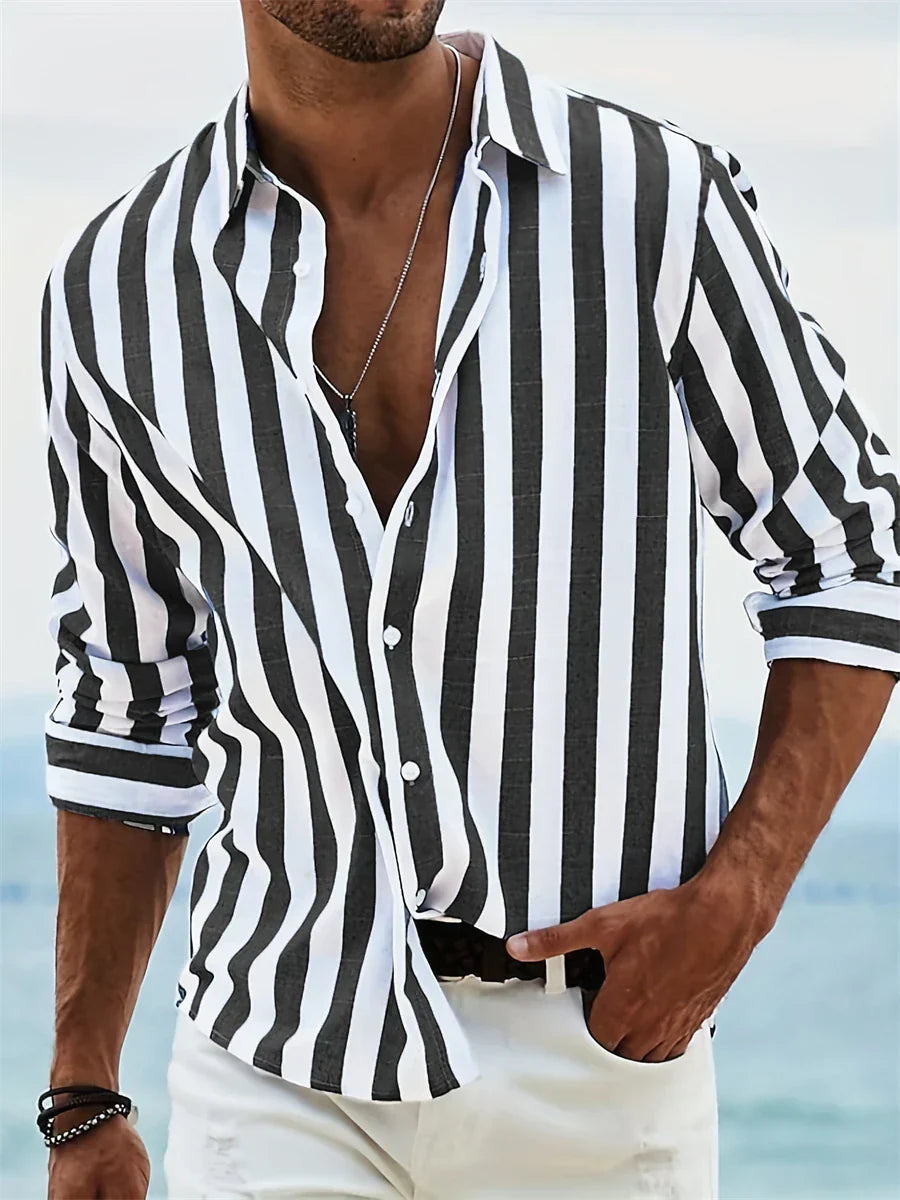 Avenor | Men’s Striped Shirt designed for Summer Fit