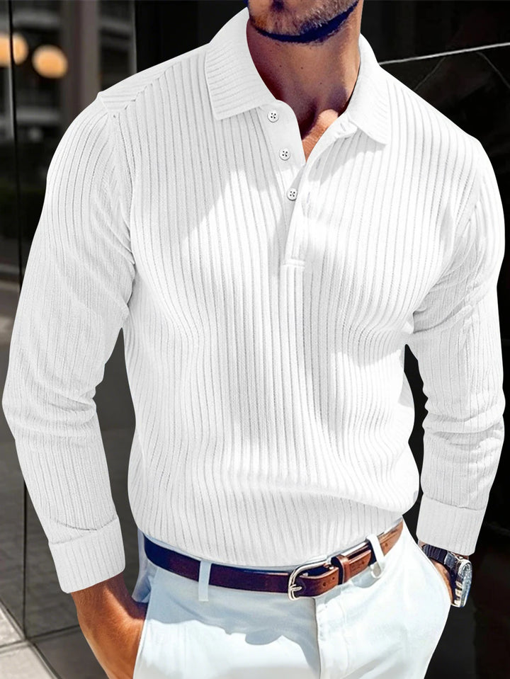 Valen | Men’s Long Sleeve Polo Shirt for Elegant Outfit Pairing