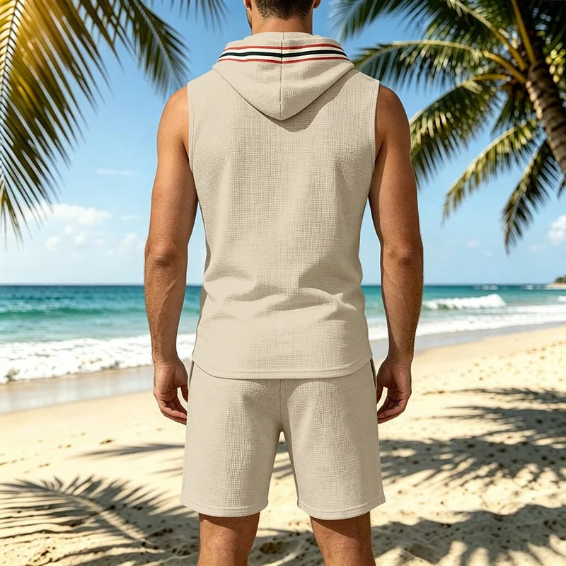 Beckett | Men’s Sleeveless Hooded Set for Beach Weeks