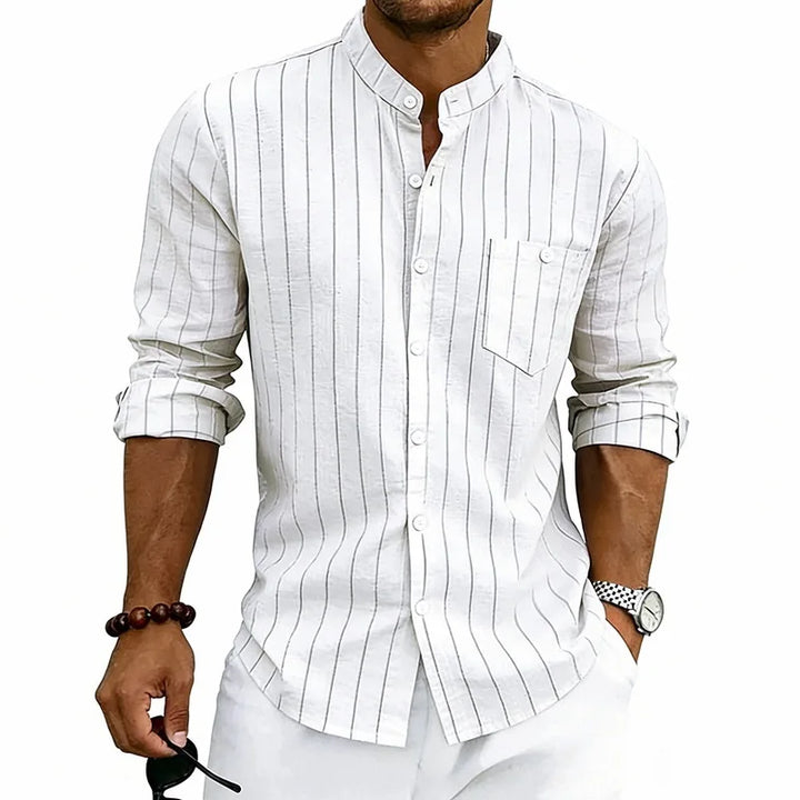 Syed | Men’s Band Collar Shirt for Smart-Casual Styling