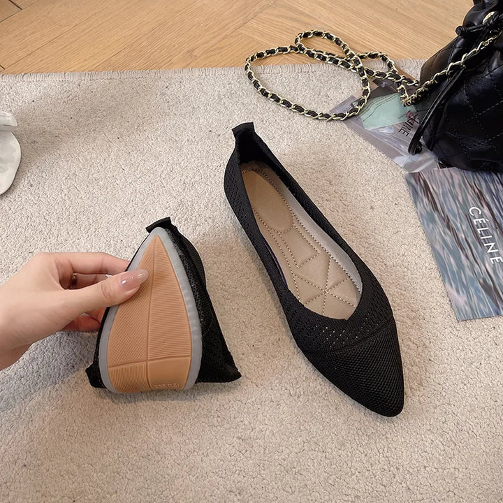 Estelle | Women’s Pointed Flats featuring Perforated Detail