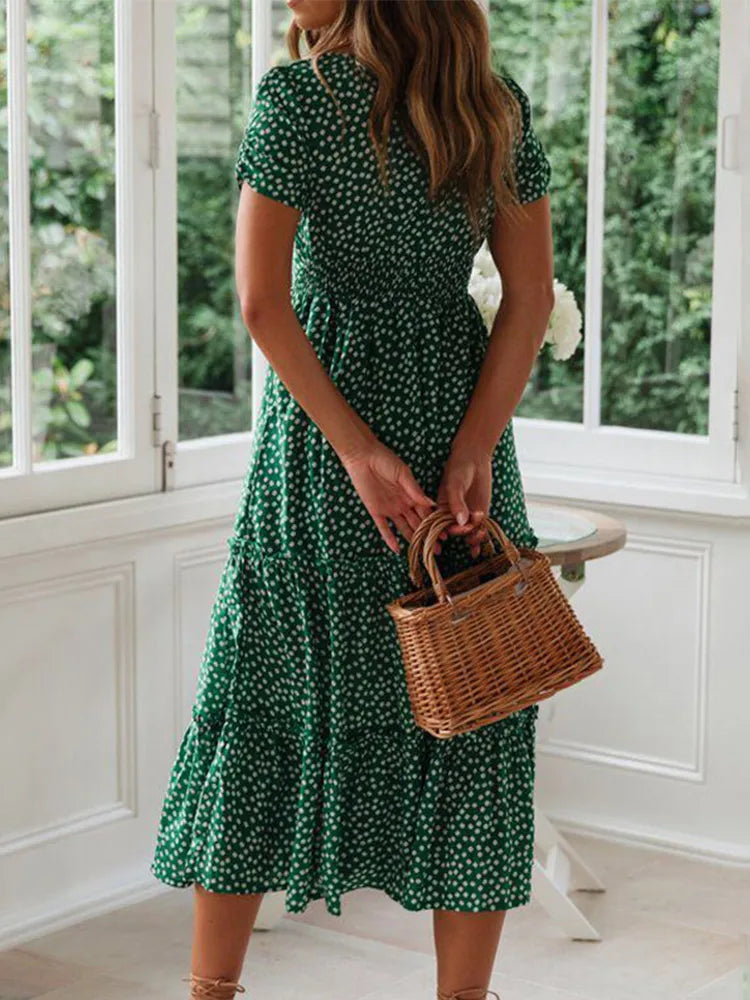 Mallory | Women’s Midi Dress in a Shirred Waist Shape
