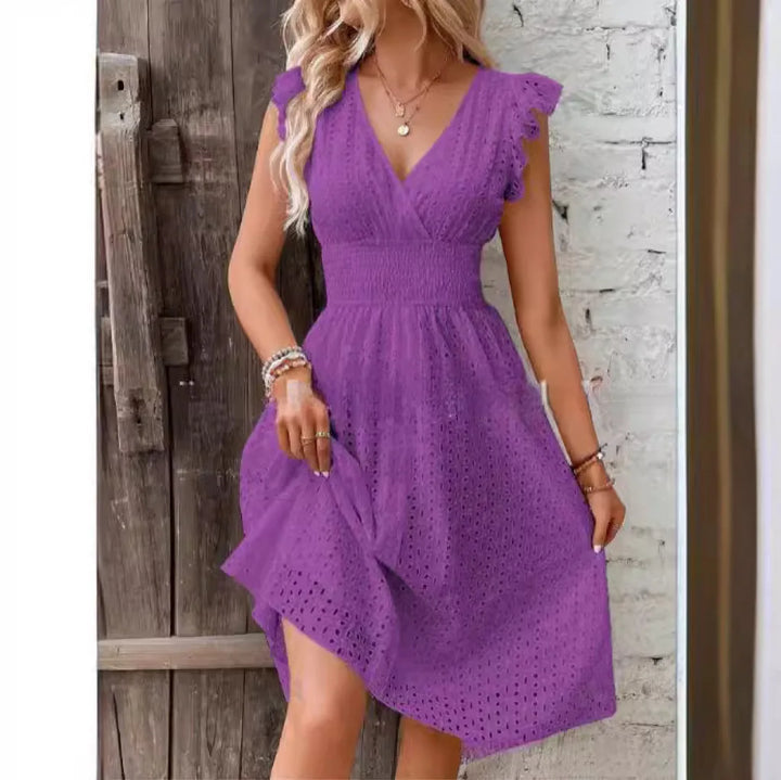 Nadia | Women’s Summer Dress featuring a Frill Shoulder Detail