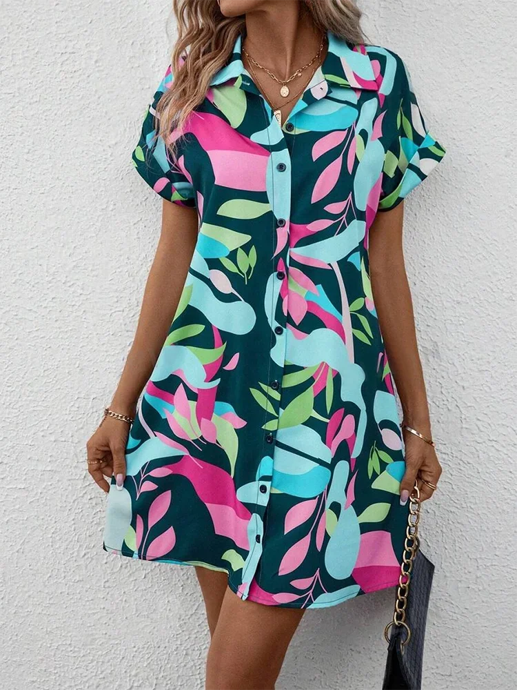 Carmen | Women’s Abstract Shirt Dress for Casual Summer Clothing