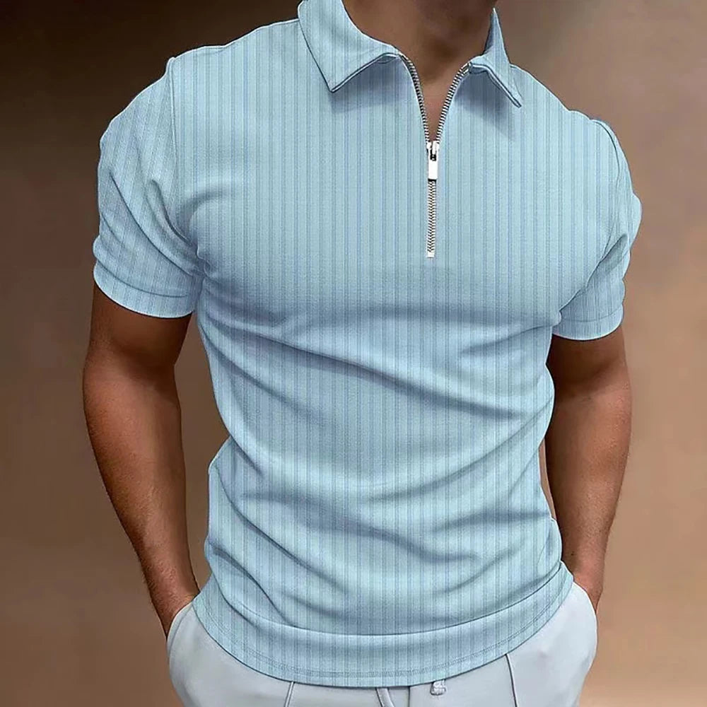 Darren | Men’s Polo Shirt featuring a Half-Zip Collar
