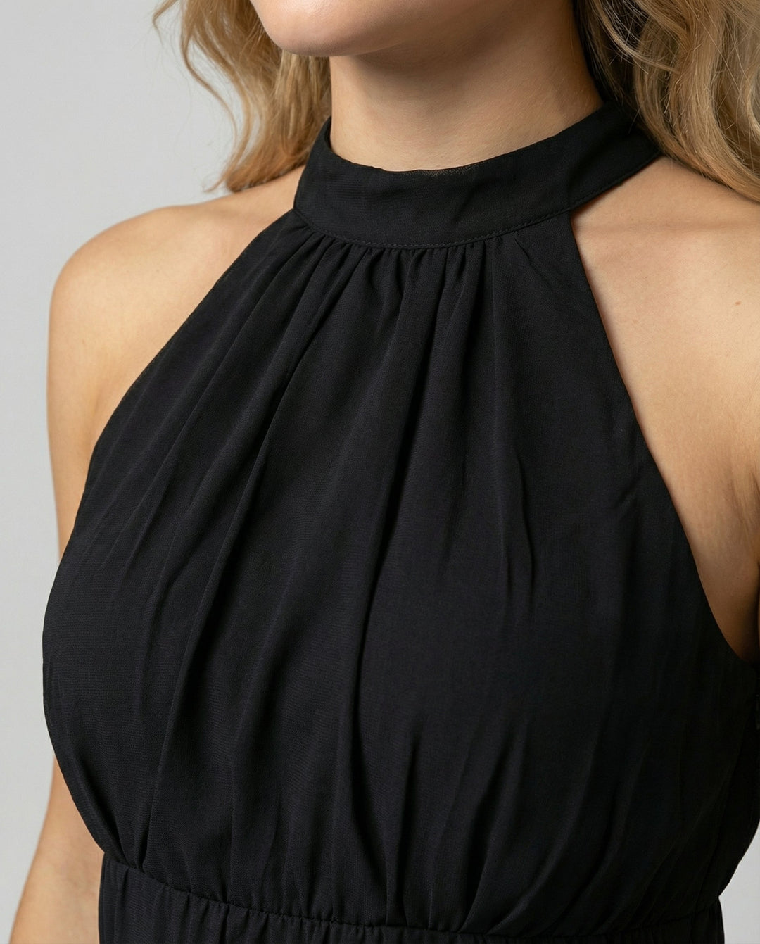 Virelle | Women’s Halter Neck Dress featuring layered hem
