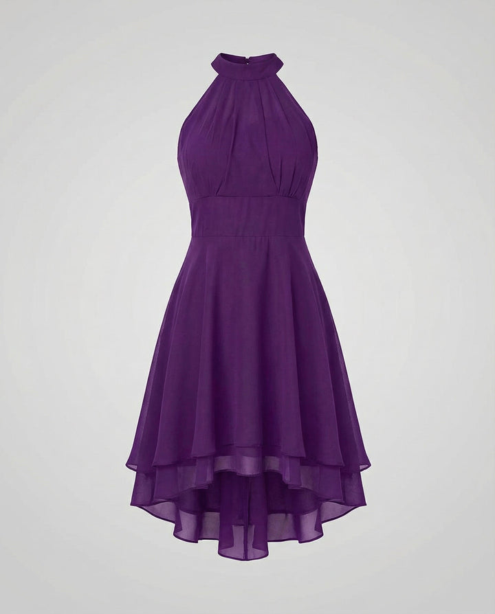 Virelle | Women’s Halter Neck Dress featuring layered hem