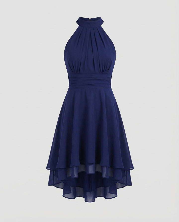 Virelle | Women’s Halter Neck Dress featuring layered hem