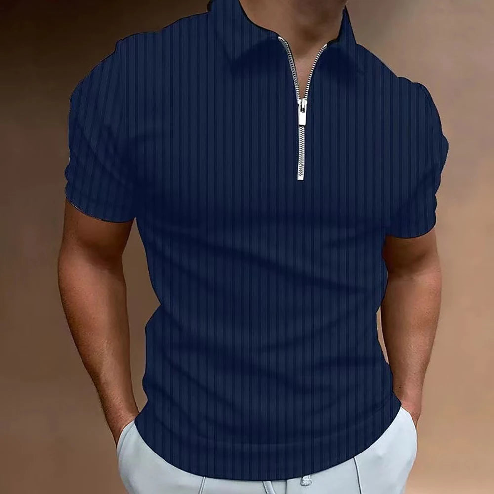 Darren | Men’s Polo Shirt featuring a Half-Zip Collar