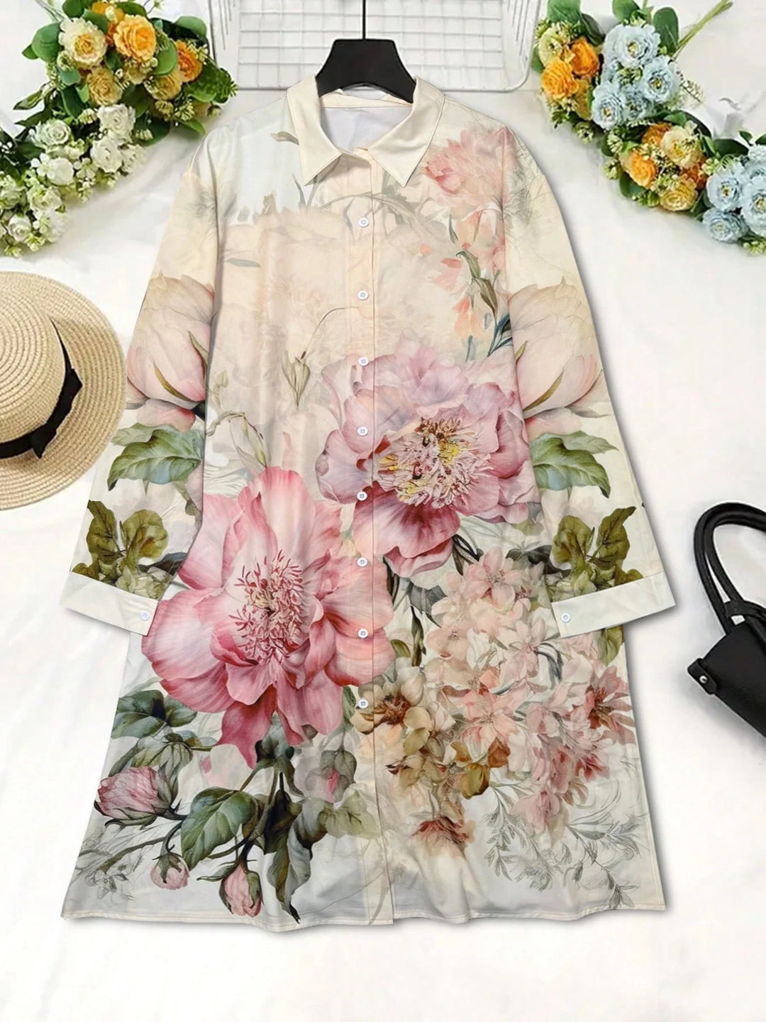 Ophelia | Women’s Floral Shirt Dress for Polished Day-Ready Style