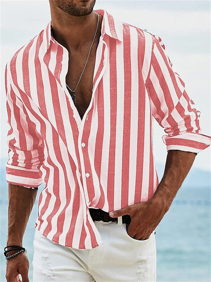 Avenor | Men’s Striped Shirt designed for Summer Fit