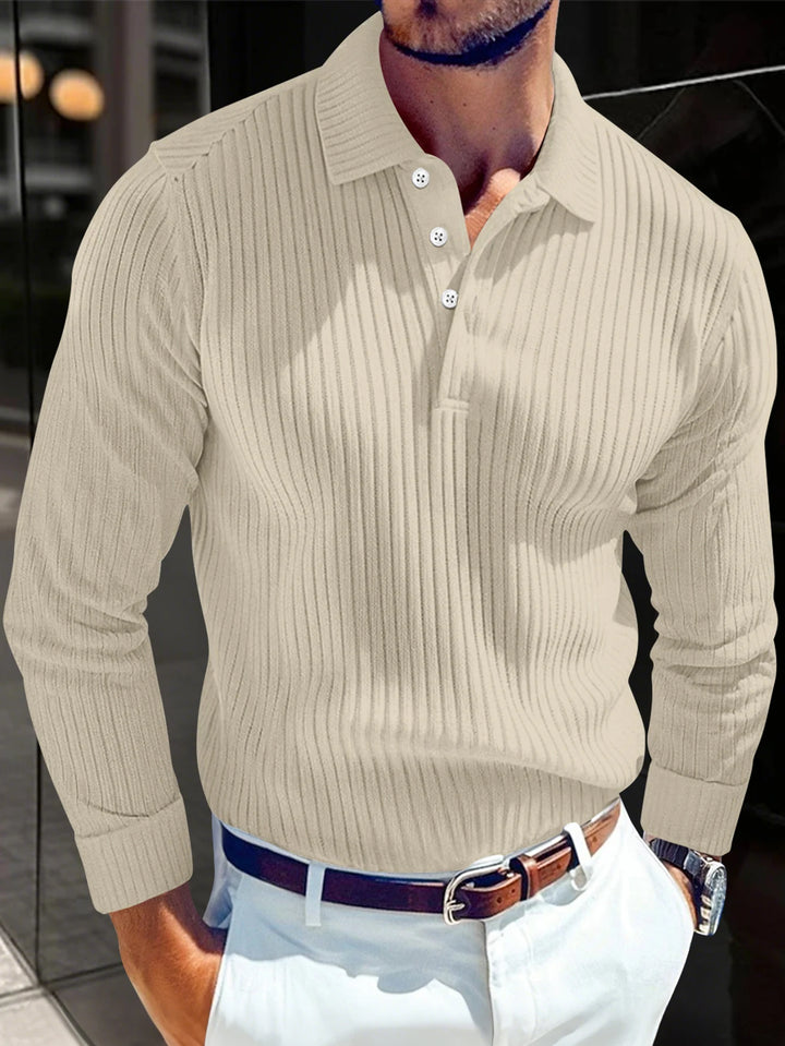 Valen | Men’s Long Sleeve Polo Shirt for Elegant Outfit Pairing