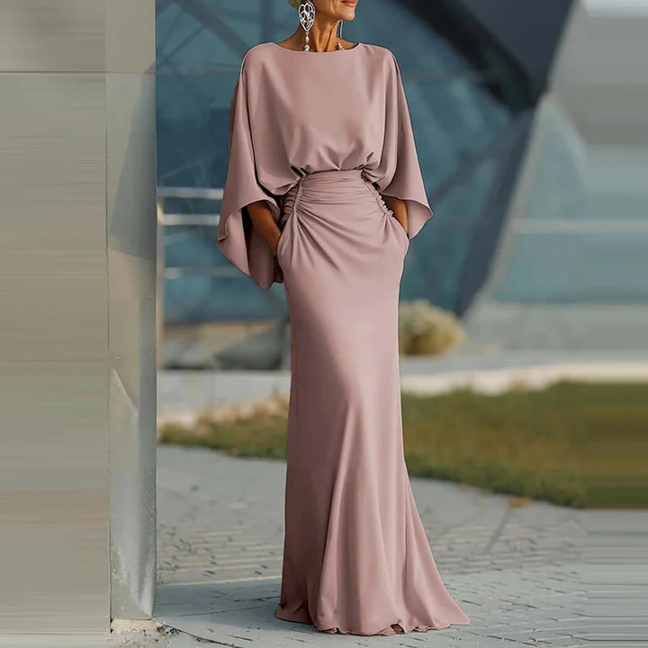 Nina | Women’s Draped Maxi Dress for Elegant Occasion Apparel