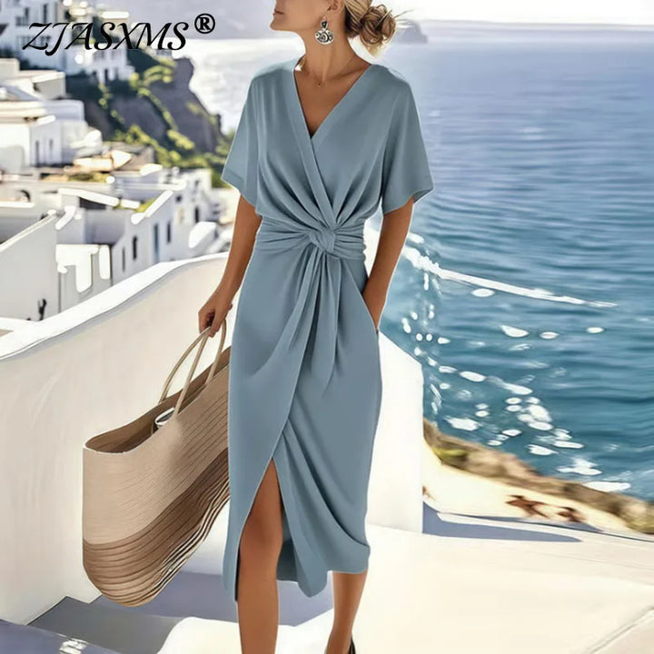 Isabella | Women’s Wrap Midi Dress for Holiday Evenings