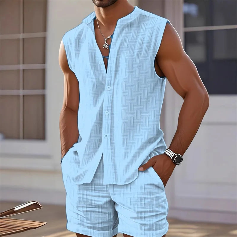 Jude | Men’s Sleeveless Shirt and Shorts Set for Summer Days