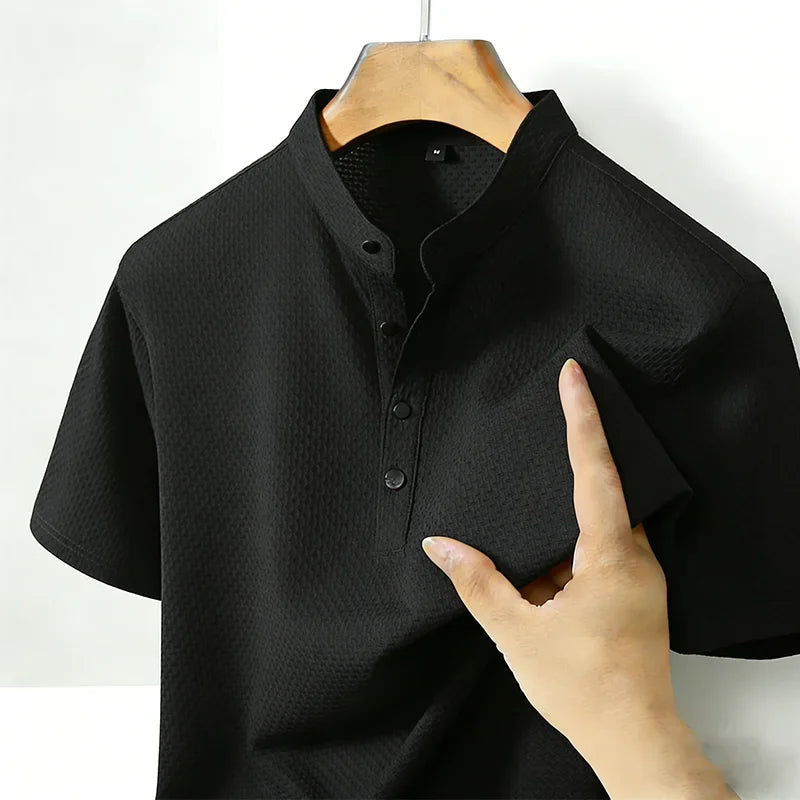 Royville | Men’s Short Sleeve Shirt with Stand Collar