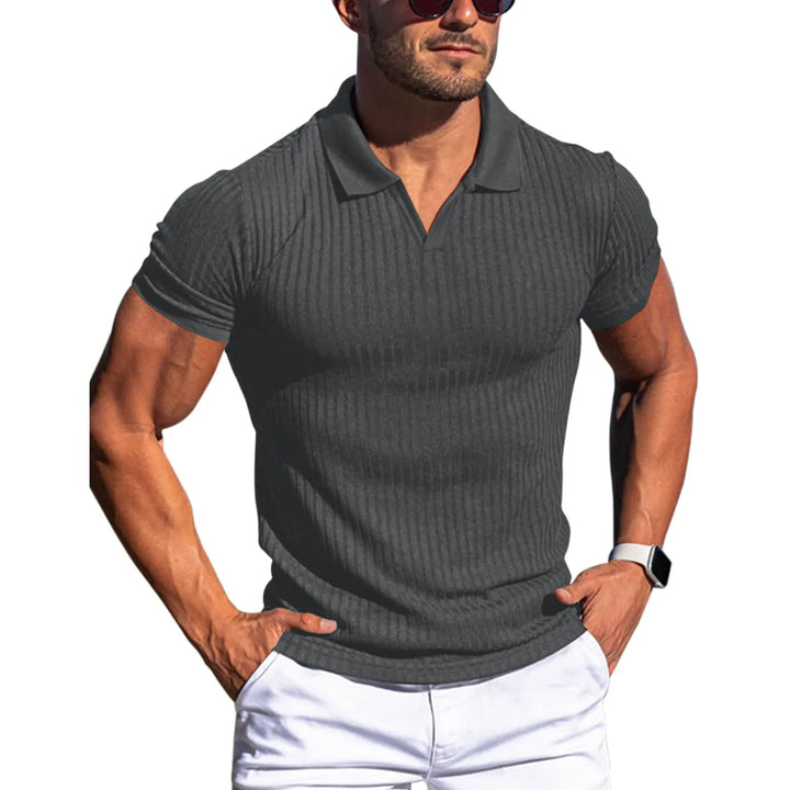Calvez | Men’s Open-Collar Polo Shirt in a Tailored Outline