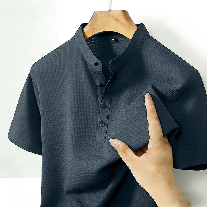 Royville | Men’s Short Sleeve Shirt with Stand Collar