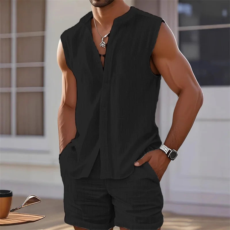 Jude | Men’s Sleeveless Shirt and Shorts Set for Summer Days