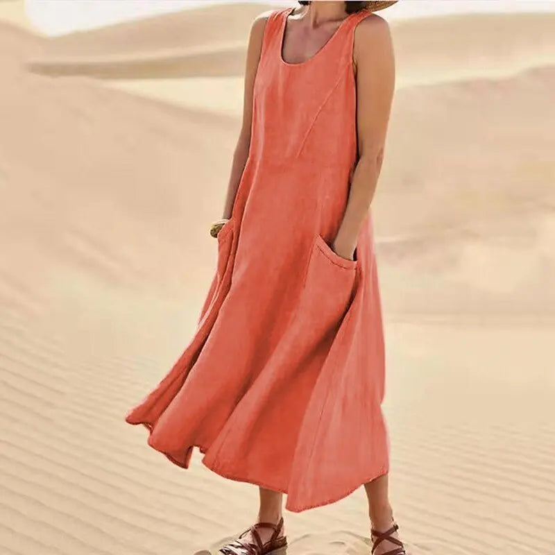 Alazne | Women’s Sleeveless Maxi Dress in an Easy A-Line Shape