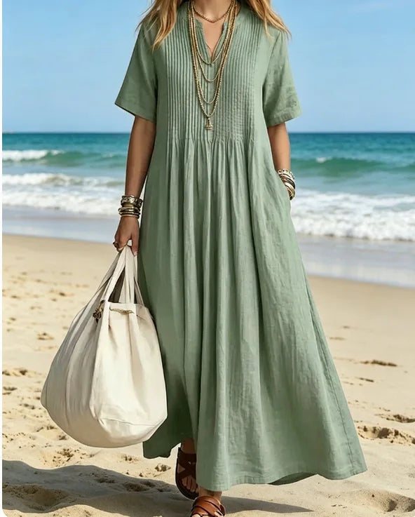 Melody | Women’s V-Neck Maxi Dress for Relaxed Beach Moments