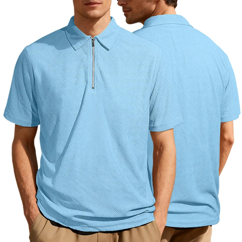 Gethin | Men’s Zip Polo Shirt for Relaxed Office Dressing