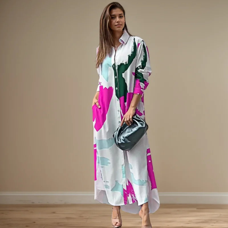 Marlowe | Women’s Abstract Shirt Dress for Relaxed Silhouette