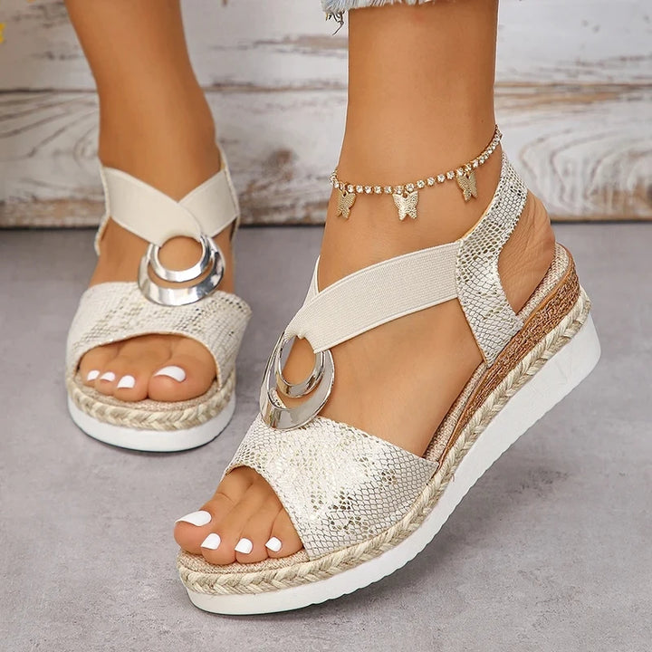 Ziela | Women’s Wedge Sandals featuring a Buckle Strap
