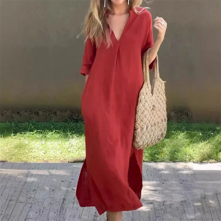 Eulalie | Women’s Maxi Dress in a Relaxed Collared Figure