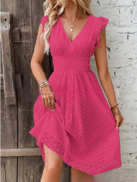 Nadia | Women’s Summer Dress featuring a Frill Shoulder Detail