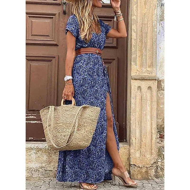 Adelaide | Women’s Floral Maxi Dress in a Button-Front Style