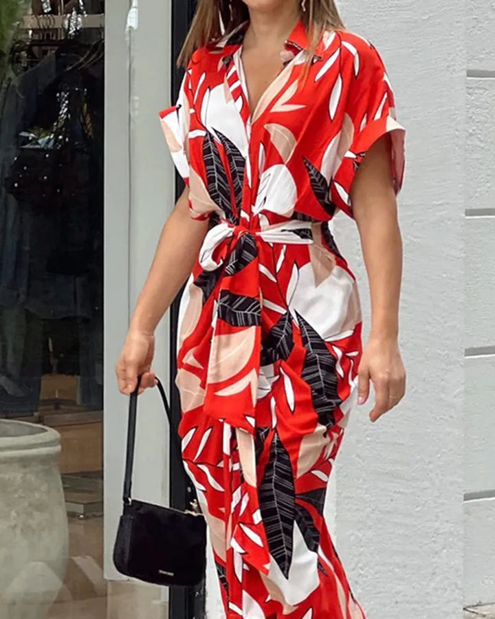 Una | Women’s Shirt Dress featuring a Waist Tie