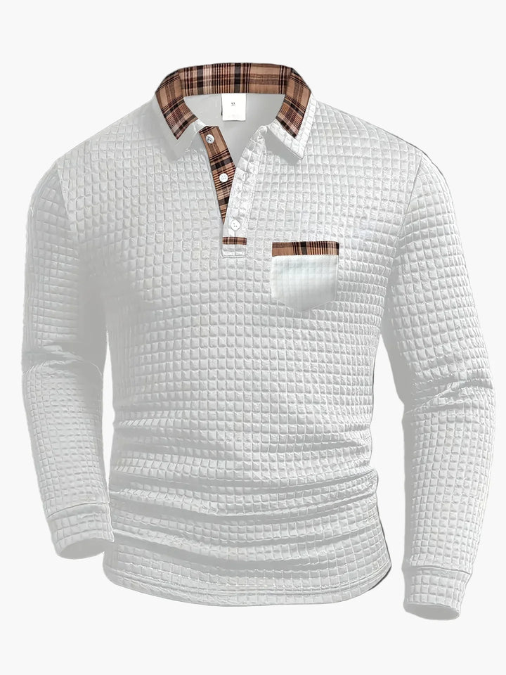 Kavero | Men’s Textured Polo Shirt designed for relaxed yet polished feel