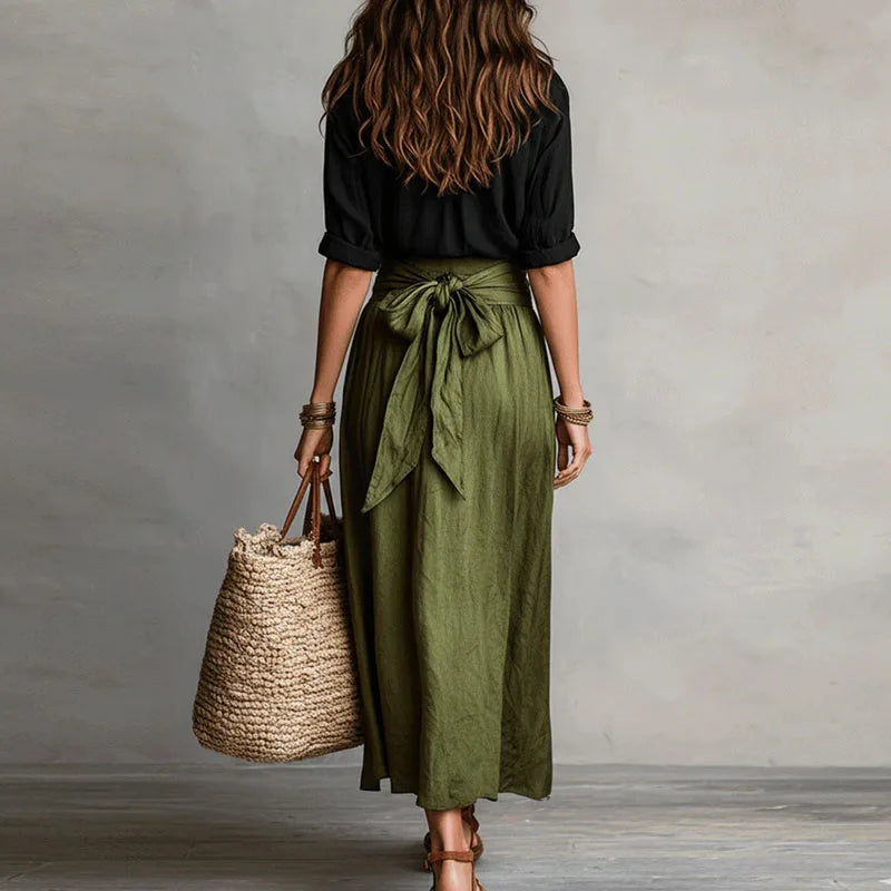 Yara | Women’s Midi Skirt featuring a Tie Waist