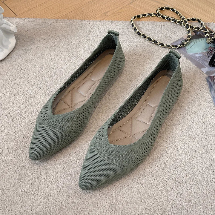 Estelle | Women’s Pointed Flats featuring Perforated Detail