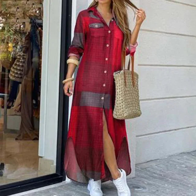 Grace | Women’s Simple Button Shirt Dress for Daily Plans
