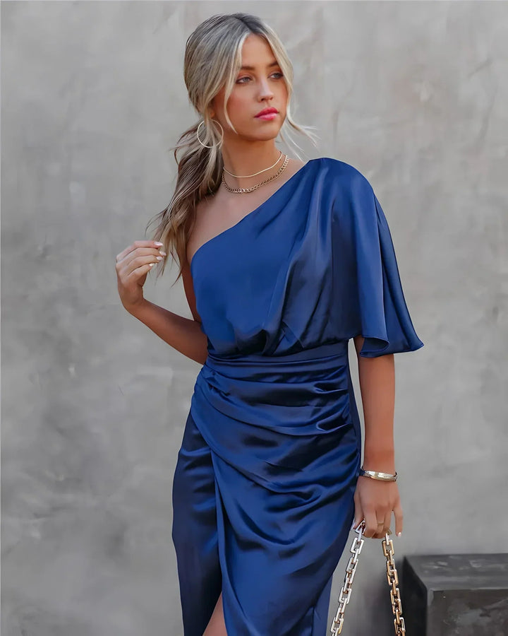 Elara | Women’s one shoulder dress with elegant drape