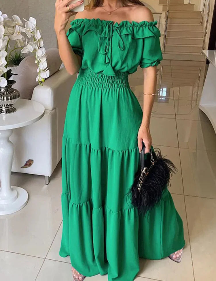 Edith | Women’s Off Shoulder Maxi Dress for Summer Occasions