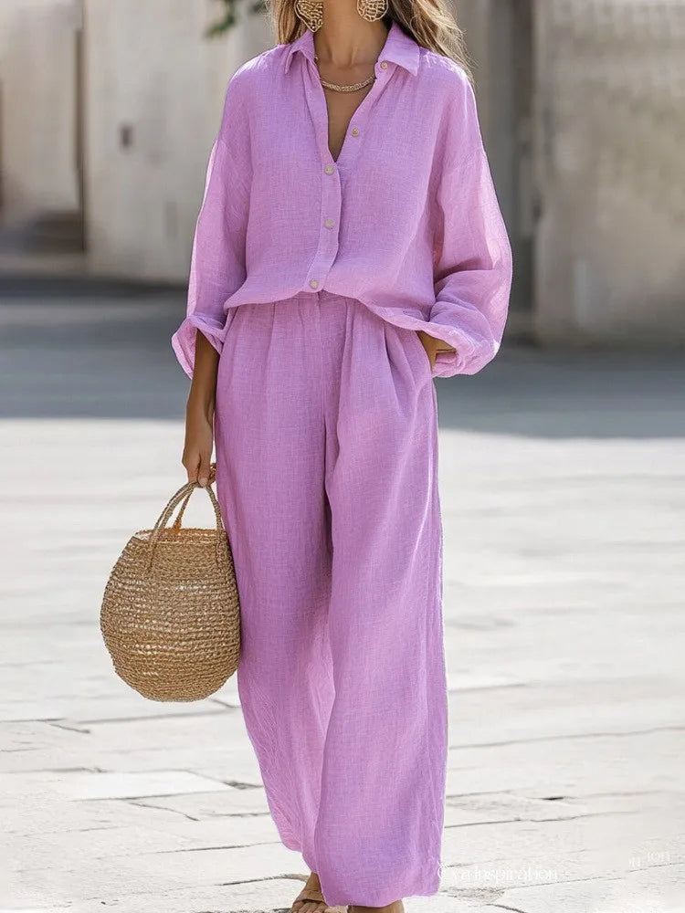 Mireille | Women’s Two-Piece Trouser Set for Relaxing Summer