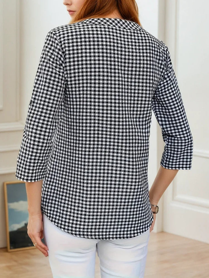 Keiley | Women’s Blouse featuring a Check Layout