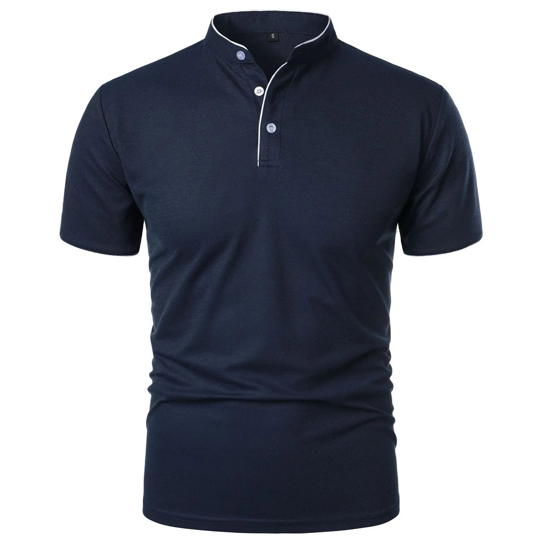 Zachary | Men’s Polo Shirt featuring a Stand Collar with Buttons