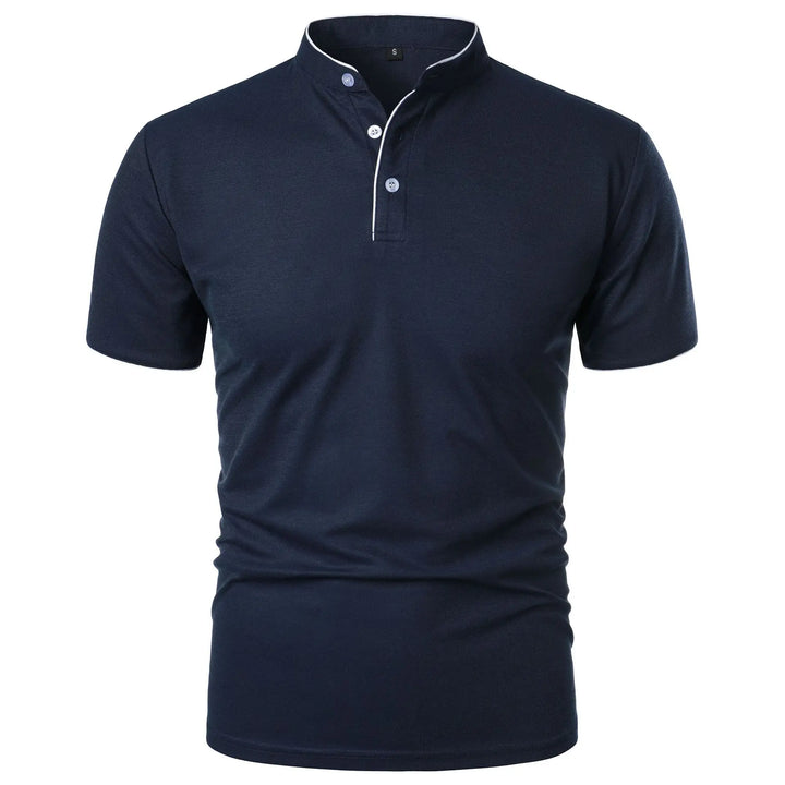 Zachary | Men’s Polo Shirt featuring a Stand Collar with Buttons