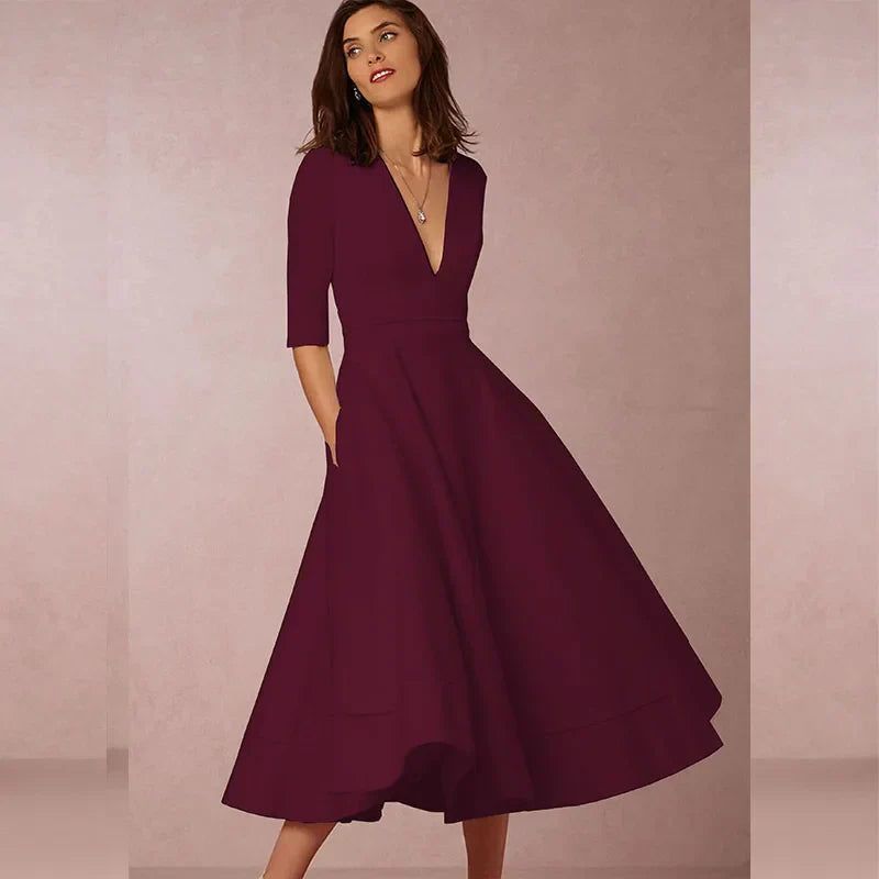 Esme | Women’s Midi Dress in a Full Skirt Shape