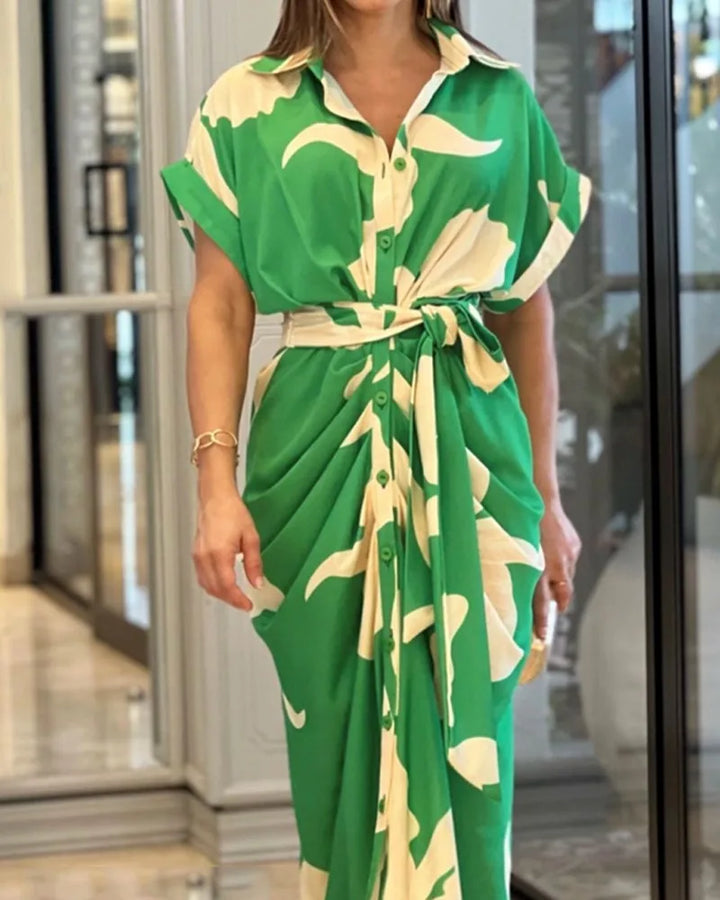 Una | Women’s Shirt Dress featuring a Waist Tie